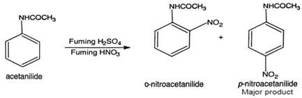 nitration of acetanilide to p-nitroacetanilide mechanism
