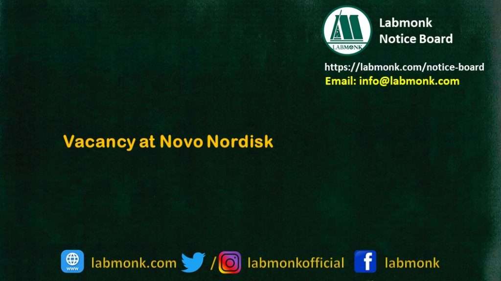 Vacancy at Novo Nordisk Notice Board