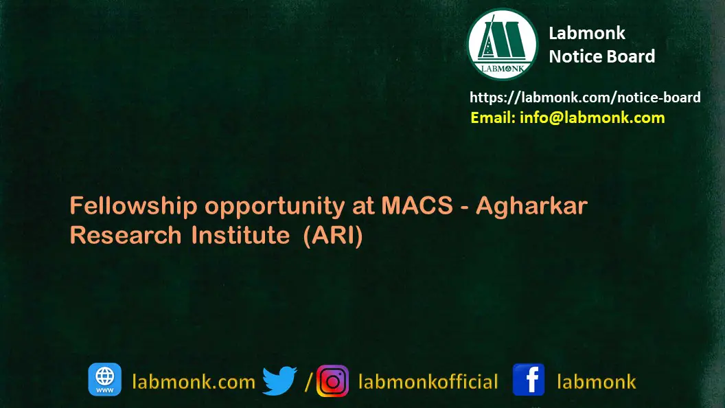 Fellowship opportunity at MACS Agharkar Research Institute ARI