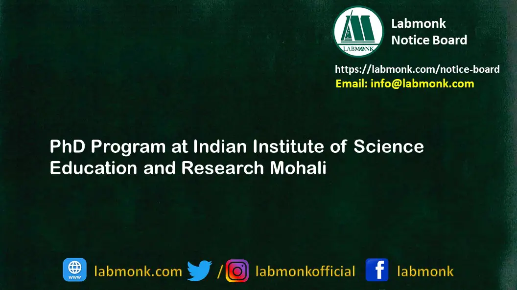 PhD Program at Indian Institute of Science Education and Research Mohali