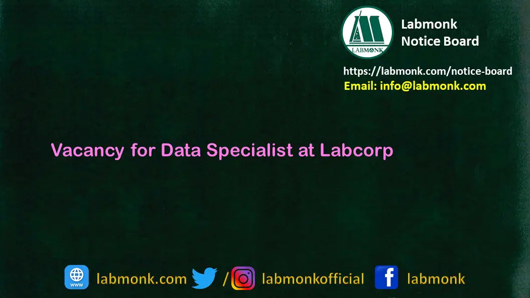 Vacancy for Data Specialist at Labcorp