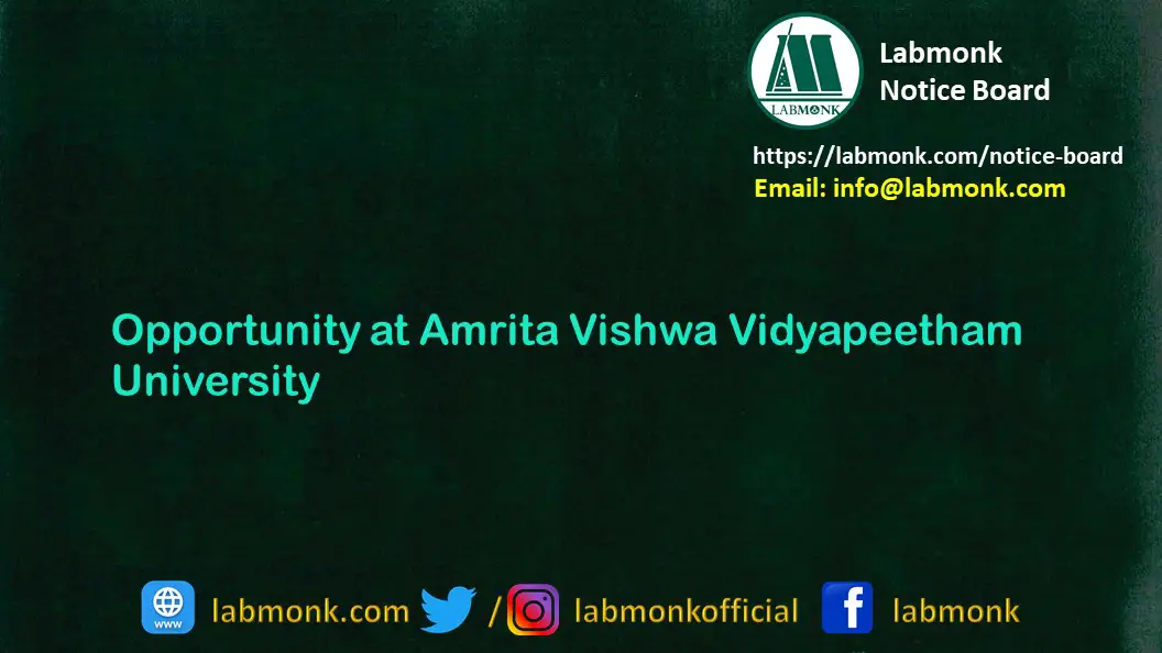 Opportunity at Amrita Vishwa Vidyapeetham University