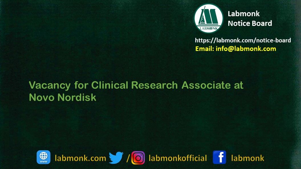 Vacancy for Clinical Research Associate at Novo Nordisk 2023