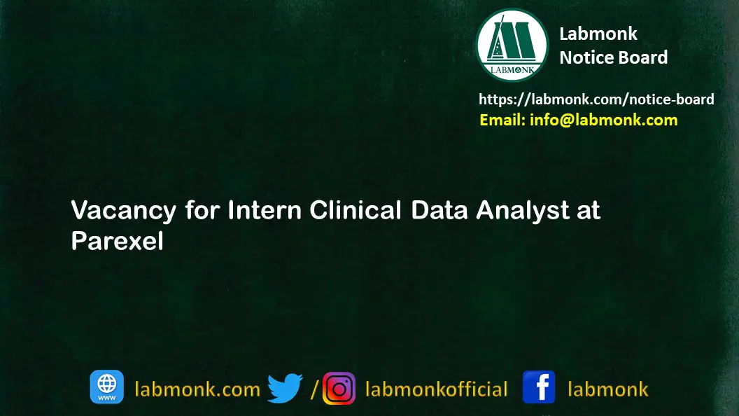 Vacancy for Intern Clinical Data Analyst at