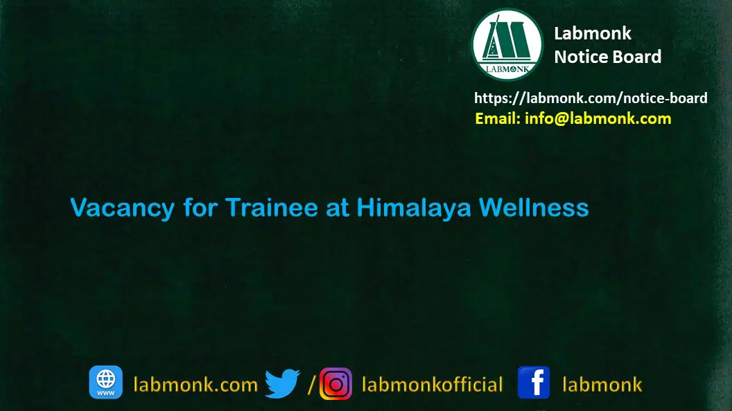 Vacancy for Trainee at Himalaya Wellness