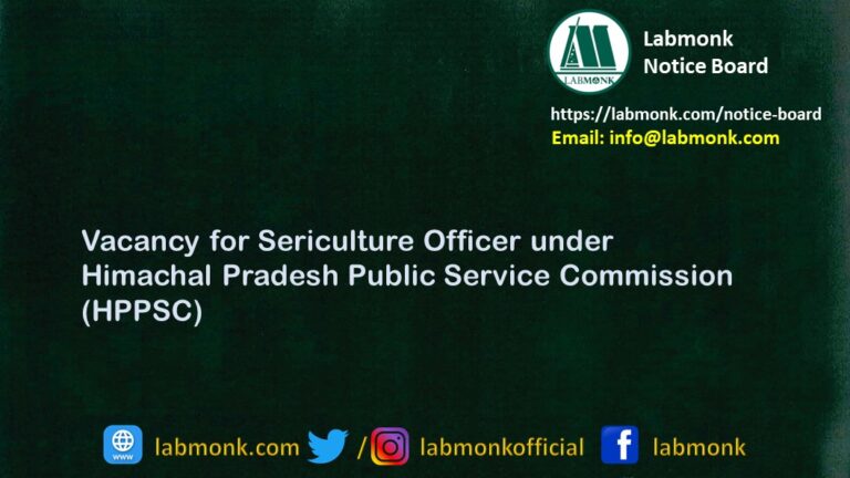 Vacancy for Sericulture Officer under Himachal Pradesh Public Service Commission HPPSC