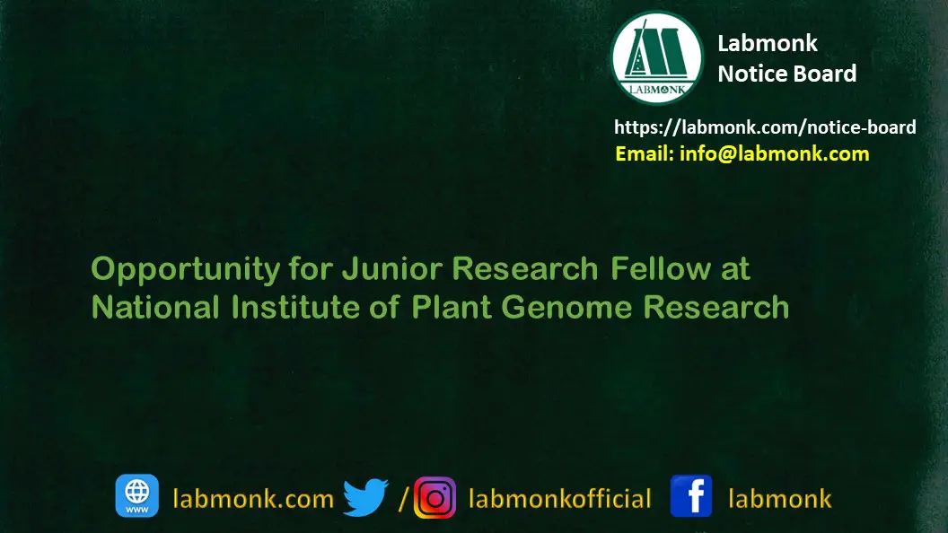 Opportunity for Junior Research Fellow at National Institute of Plant Genome Research
