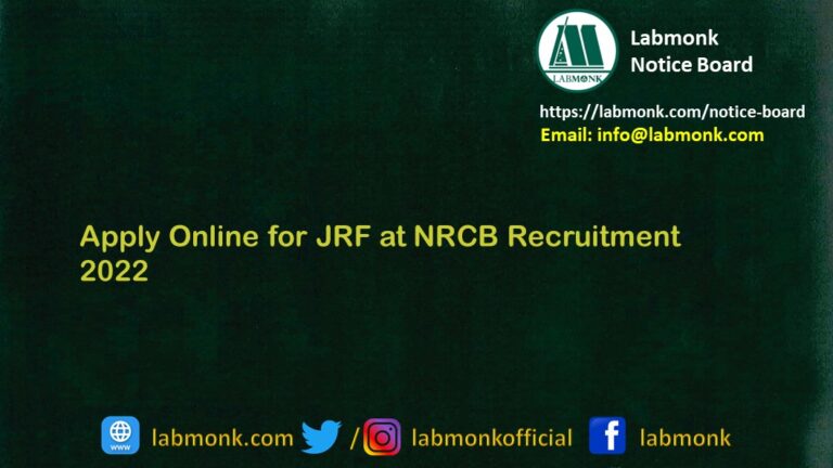 NRCB Recruitment 2022 Apply Online for JRF