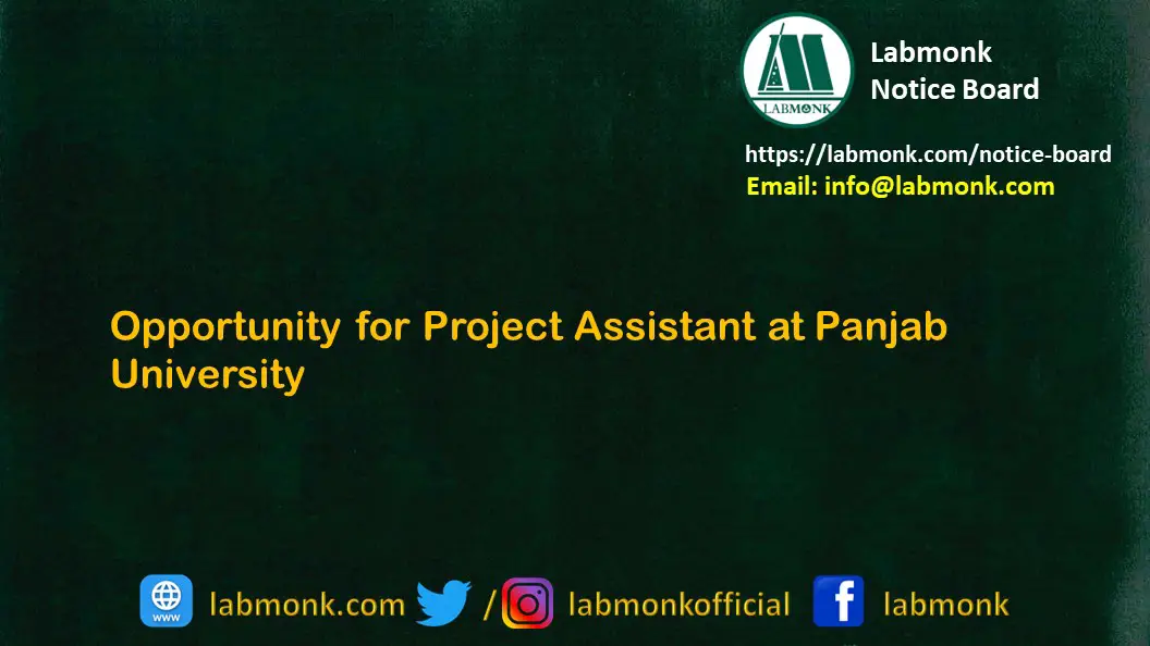 Opportunity for Project Assistant at Panjab University