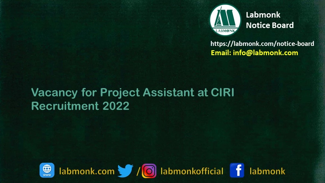 Project Assistant at CIRI Recruitment 2022