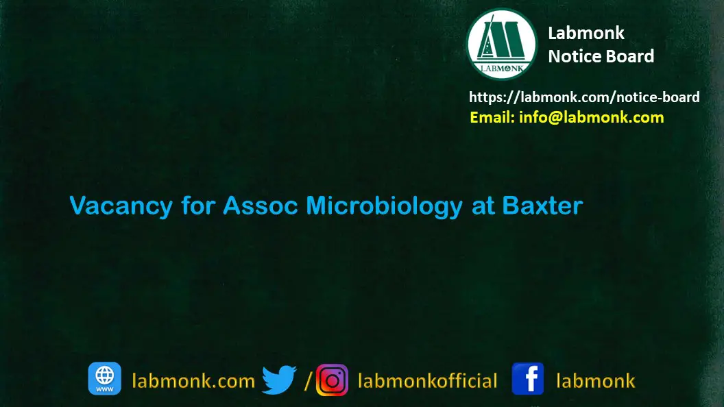 Vacancy for Assoc Microbiology at