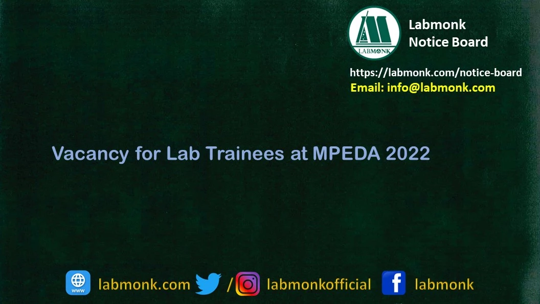 Apply Online for Lab Trainees at MPEDA Vacancies 2022