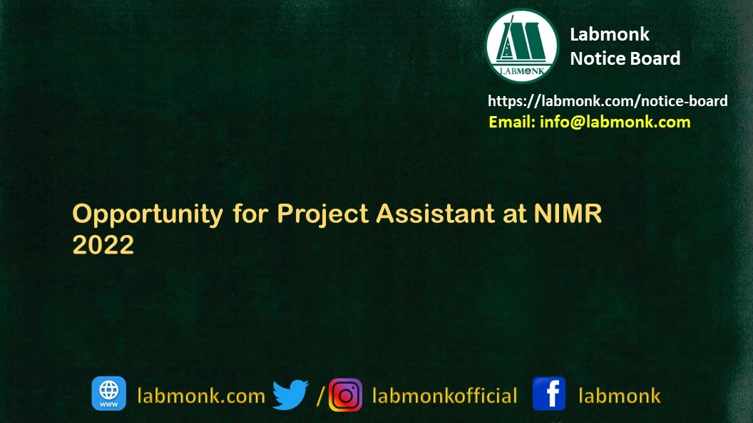 Opportunity for Project Assistant at NIMR 2022