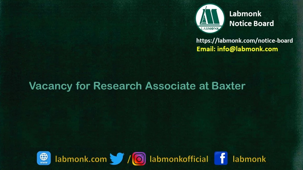 Vacancy for Research Associate at Baxter 2023