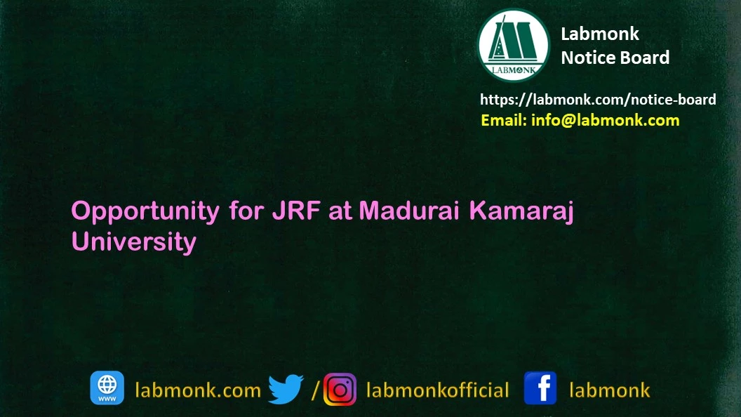 Opportunity for JRF at MKU 2022