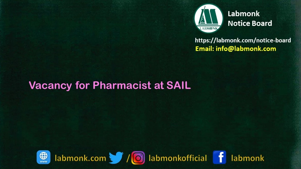 Vacancy for Pharmacist at SAIL 2022