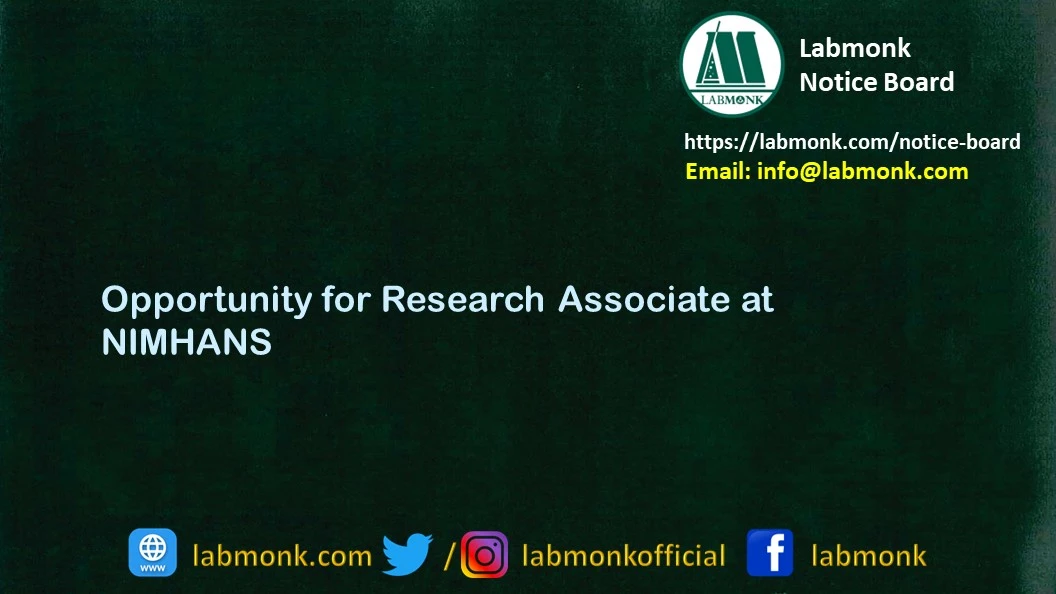 Opportunity for Research Associate at NIMHANS