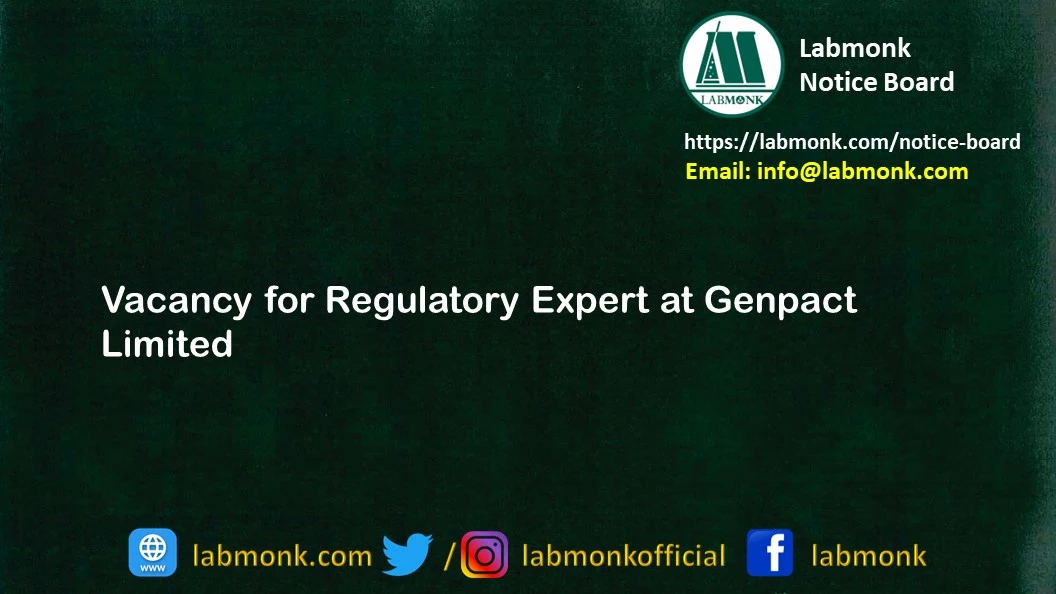 Vacancy for Regulatory Expert at Genpact Limited 2022