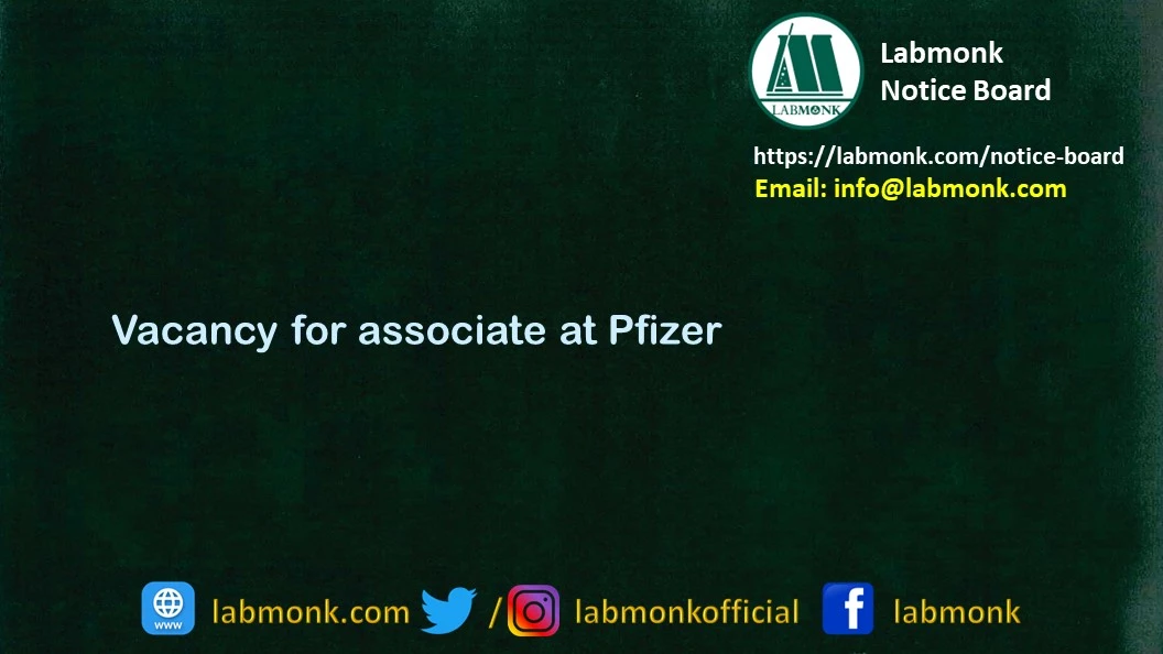Vacancy for associate at Pfizer 2022