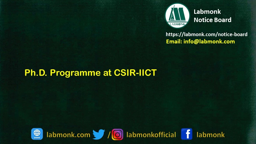 PhD Programme at CSIR-IICT
