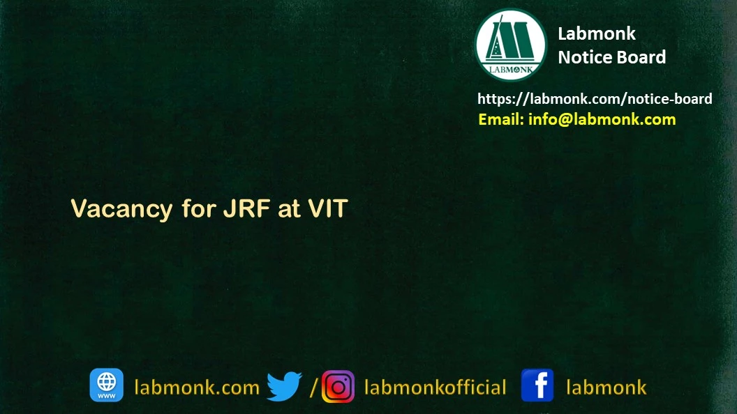 Vacancy for JRF at VIT 2022