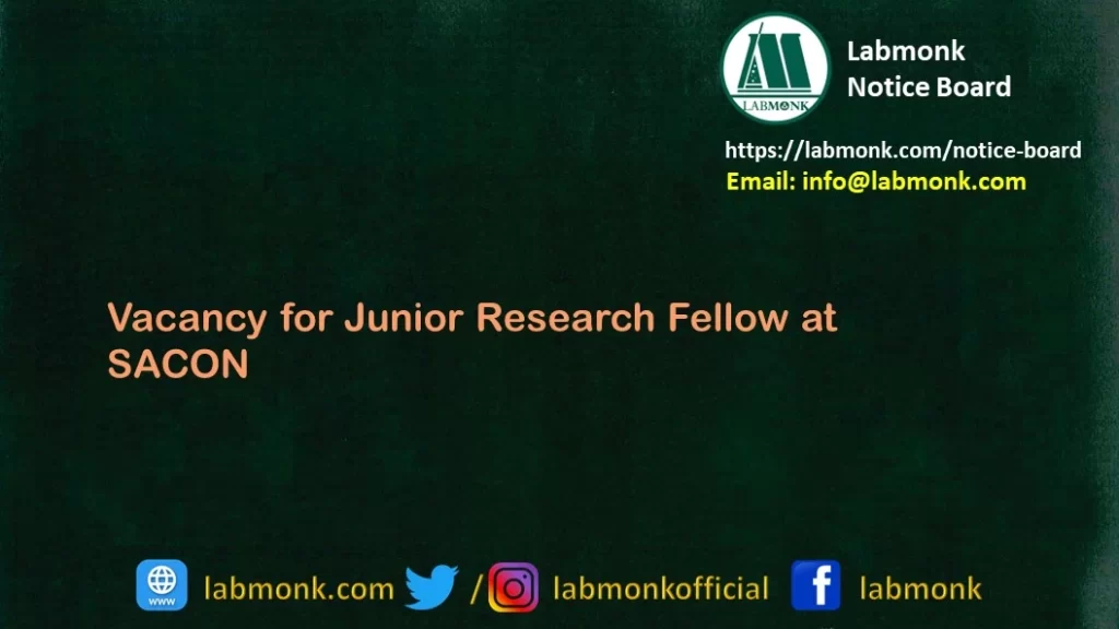 Vacancy for Junior Research Fellow at SACON