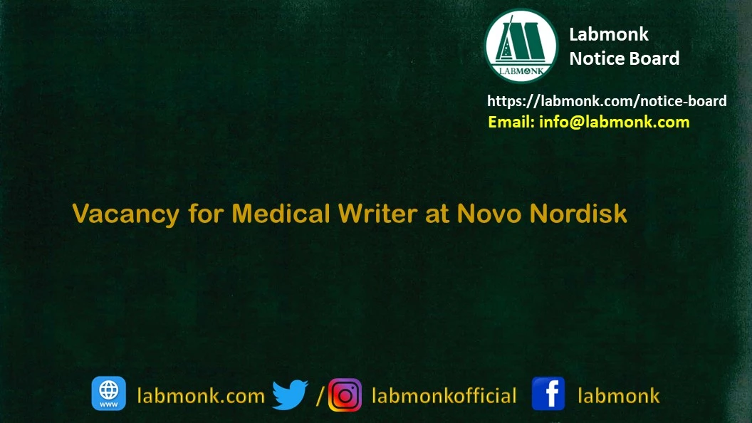 Vacancy for Medical Writer at Novo Nordisk 2023
