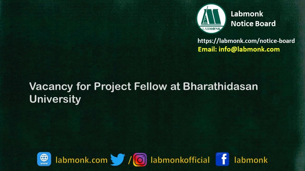 Vacancy for Project Fellow at Bharathidasan University