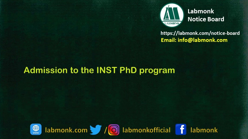 Admission to the INST PhD program 2023