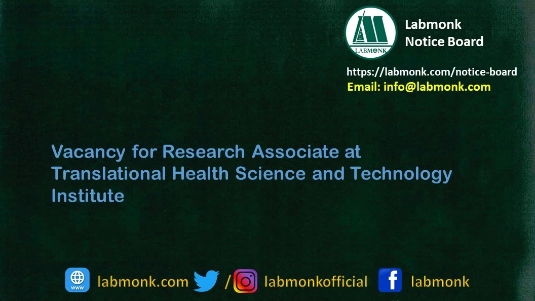 Vacancy for Research Associate at THSTI