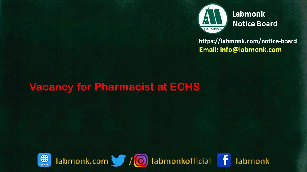 Vacancy for Pharmacist at ECHS
