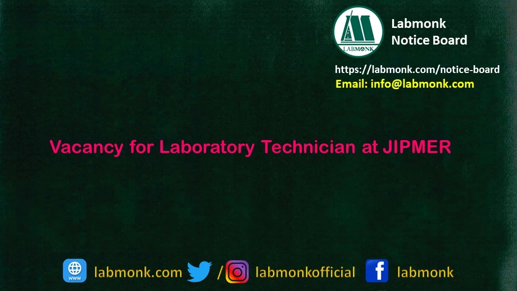 Vacancy for Laboratory Technician at JIPMER 2023
