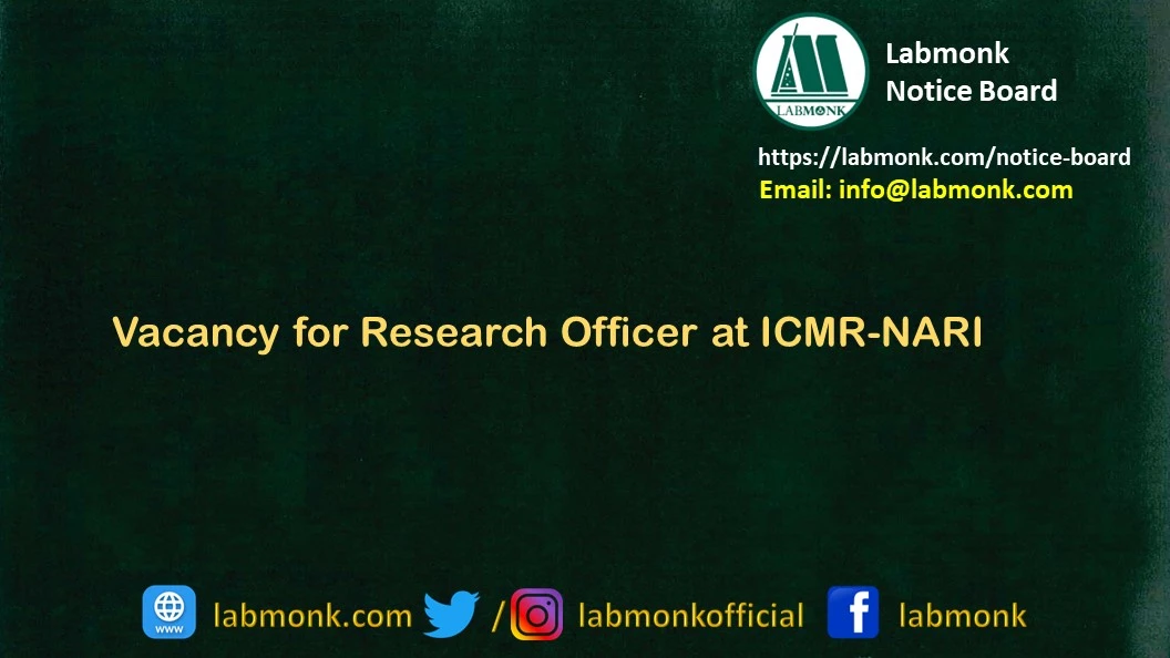 Vacancy for Research Officer at ICMR-NARI
