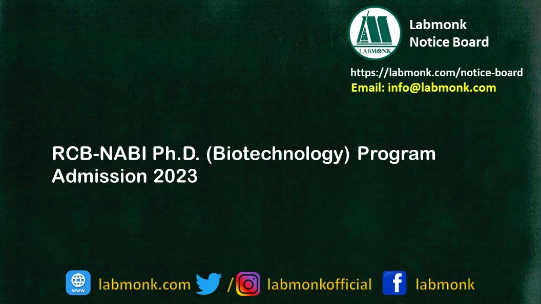 RCB-NABI Ph.D. (Biotechnology) Program Admission 2023