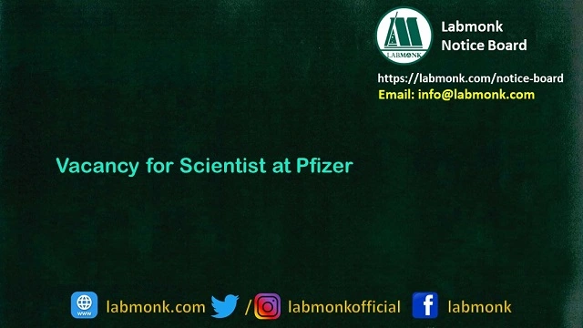 Vacancy for Scientist at Pfizer