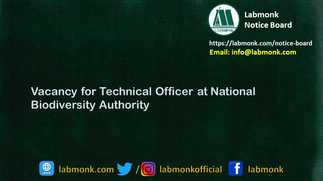 Vacancy for Technical Officer at National Biodiversity Authority