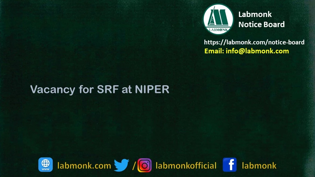 Vacancy for SRF at NIPER