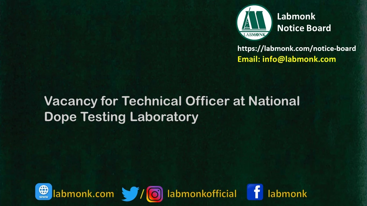 Vacancy for Technical Officer at National Dope Testing Laboratory 2023
