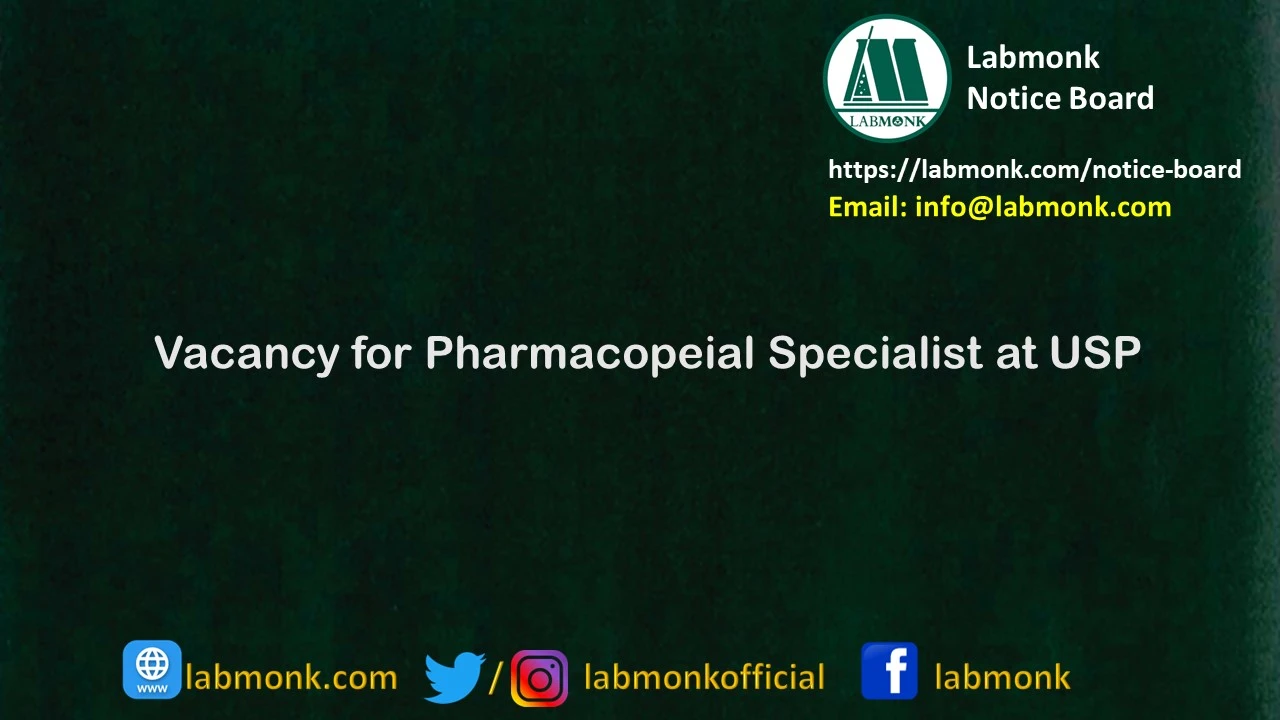 Vacancy for Pharmacopeial Specialist at USP