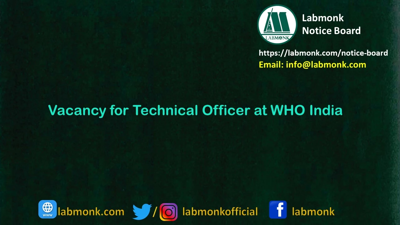 Vacancy for Technical Officer at WHO India 2023