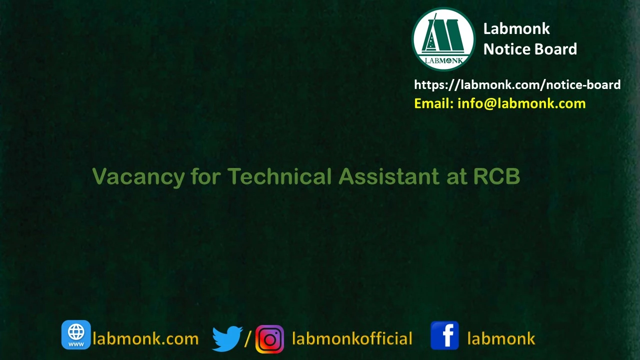 Vacancy for Technical Assistant at RCB