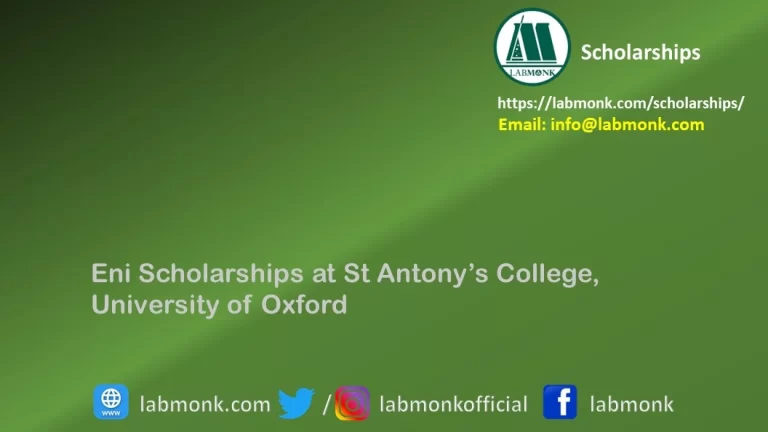 Eni Scholarships at St Antony’s College, University of Oxford