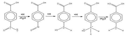 Synthesis of Ethyl p-aminobenzoate (Benzocaine) from p-nitrobenzoic acid